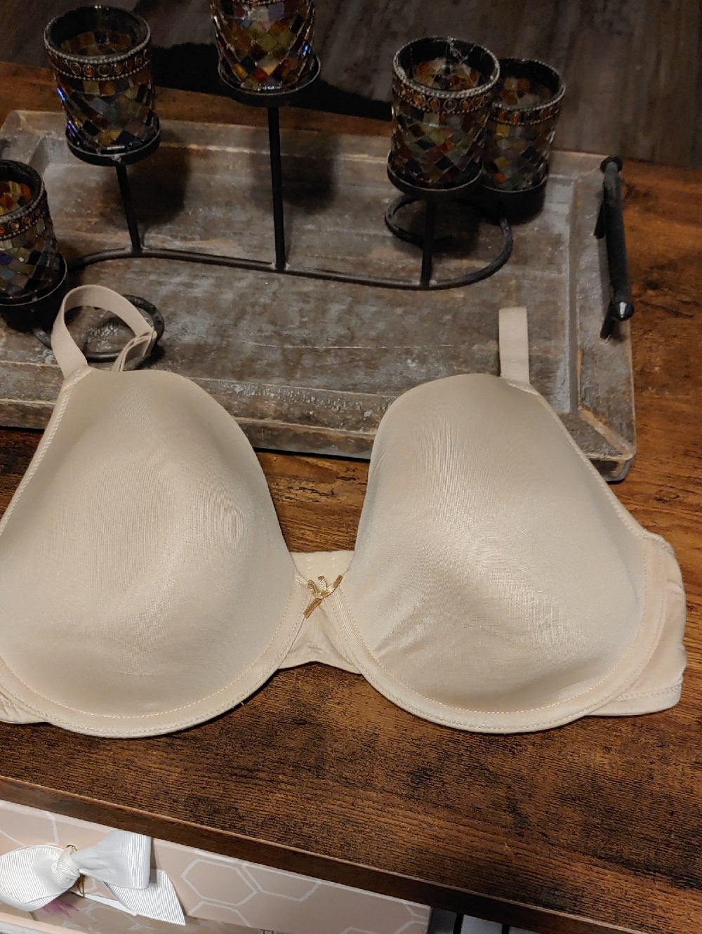 NWOT Cacique 38DDD Beige Beautiful padded Underwire Bra